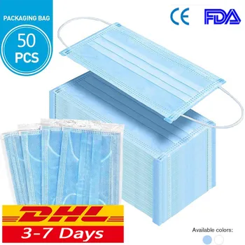 

1pcs Protection Unisex masque Disposable Non-Woven Masks Three-layer Filter Anti-dust Mouth Nose Anti-virus mouth face Masks