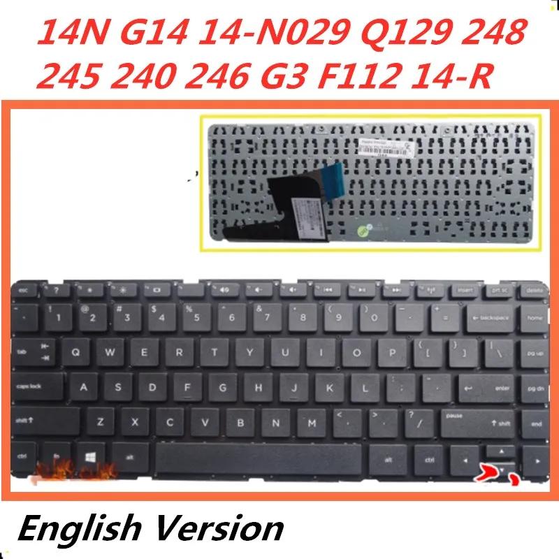 Laptop English Keyboard Notebook Replacement layout For HP 14N G14 14-N029 Q129 248 245 240 246 G3 F112 | Компьютеры и офис