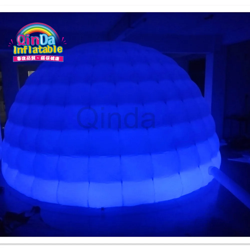  Oxford cloth inflatable commercial dome tent led light inflatable igloo tent for party event