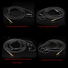 Areyourshop 8 ядер 3,5 посеребренный черный кабель для наушников UE18 JH16 IE80 0,78 мм 2Pin A2DC