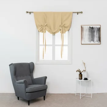 

Curtain High Precision Double-sided Matte High Shading Polyester Solid Color Roman Short Curtain-coffee Color 120*120cm