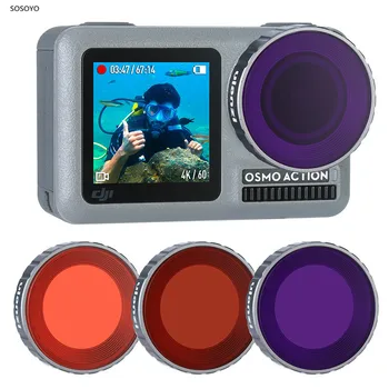 

3 in 1 Lens Diving Filter ND CPL Filter Kit Optical Glass Red Purple Underwater Dive Swim For DJI OSMO ACTION Camera Accessories