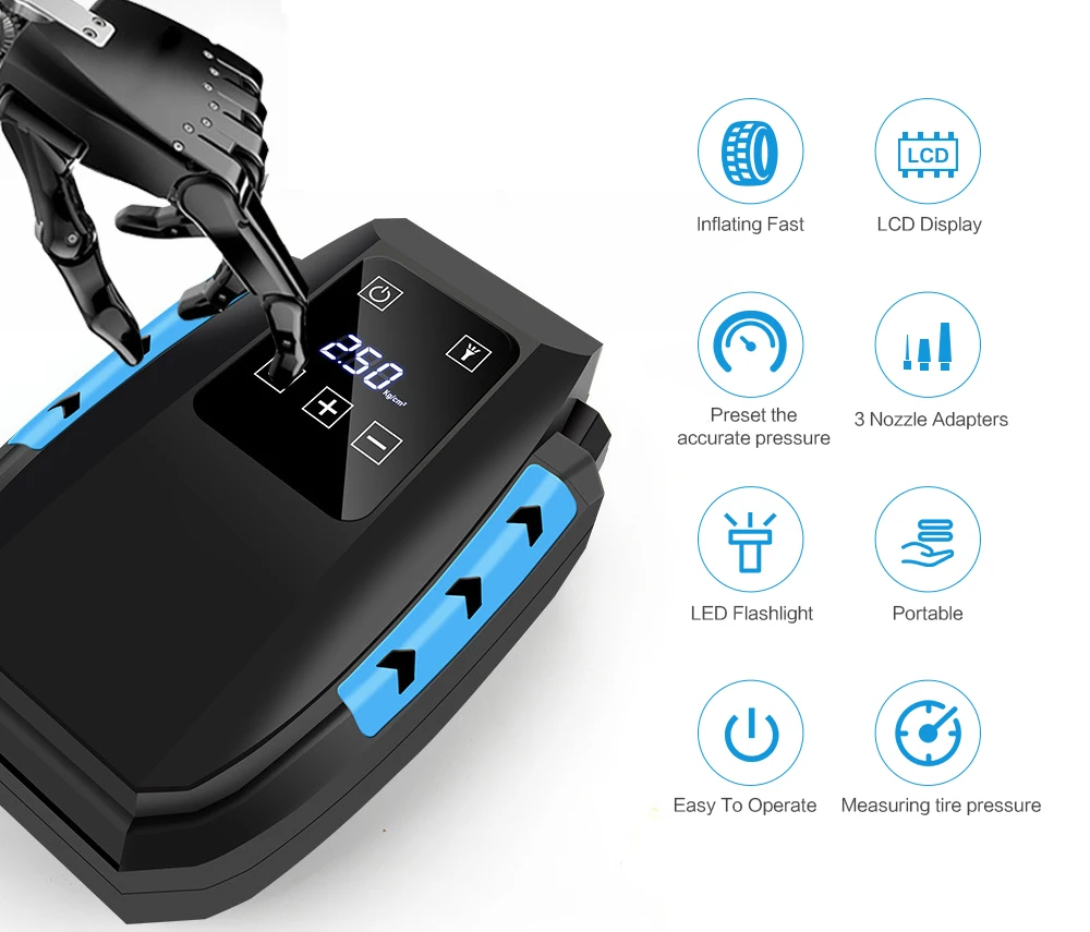 Goede Fineed Compressor Luchtpomp 12 V Luchtcompressor Autoband Inflator 150PSI 35L Min Touch Screen Auto Met Led voor Auto