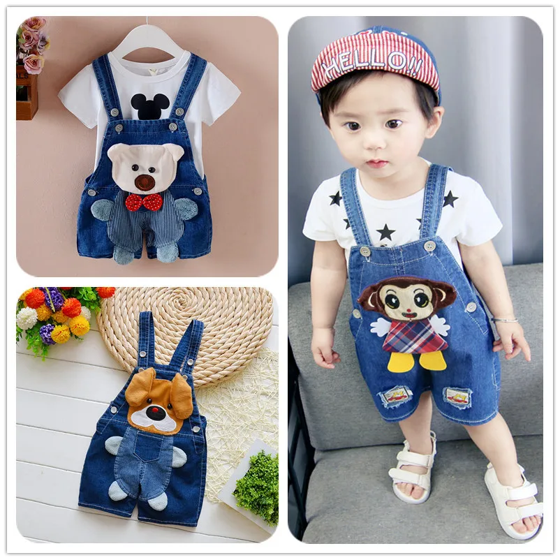 Baby Shorts Summer Baby Boys Trousers Children Pants 1-3 Years Litter Kids Denim Clothes Jeans Overalls Boy One-piece