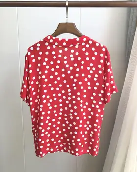 

Women Shirts 100% Silk Vintage Short Sleeve New 2019 Lady Office Blouse Casual Cool Summer Haut Clothing