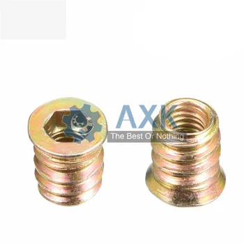 

Free shipping 10pcs/20pcs M6 M8 M10 Zinc Alloy Iron Inside Carbon Steel Hex Socket Drive Insert Nuts Threaded For Wood Furniture