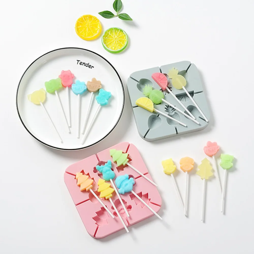 Christmas sugar mold fruit elephant love baking chocolate mold lollipop mold silicone fondant mold chocolate candy craft 30S18 (9)