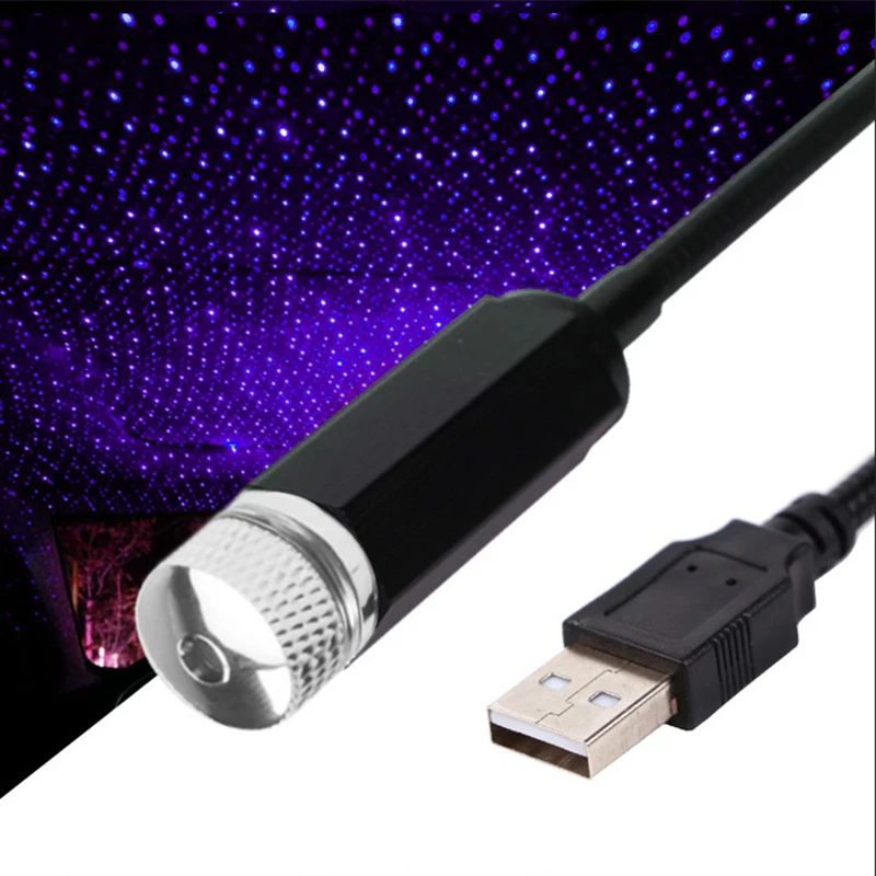 Usb Car Atmosphere Lamp Night Home Interior Ambient Star Led Projector Lamparas Di Colore A Luce Rossa Per Bmw E46 Vw Golf A4 A6