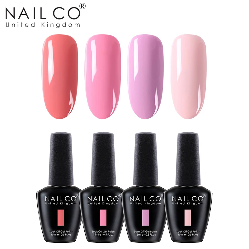 ZH26 NAILCO 4 шт. 15 мл Гель-лак для ногтей DIY Nail Art Laquer светодиодный Гель-лак для ногтей Блестящий замачиваемый полуперманентный гель для подарка жены - Цвет: ZH26