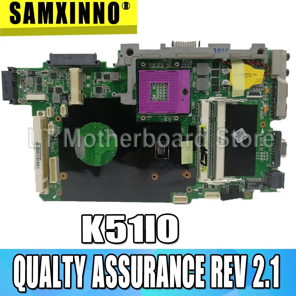 K51IO материнская плата REV2.1 PM45 DDR2 ДЛЯ For Asus X66IC K61IC K70IO Материнская ноутбука Тест 100%