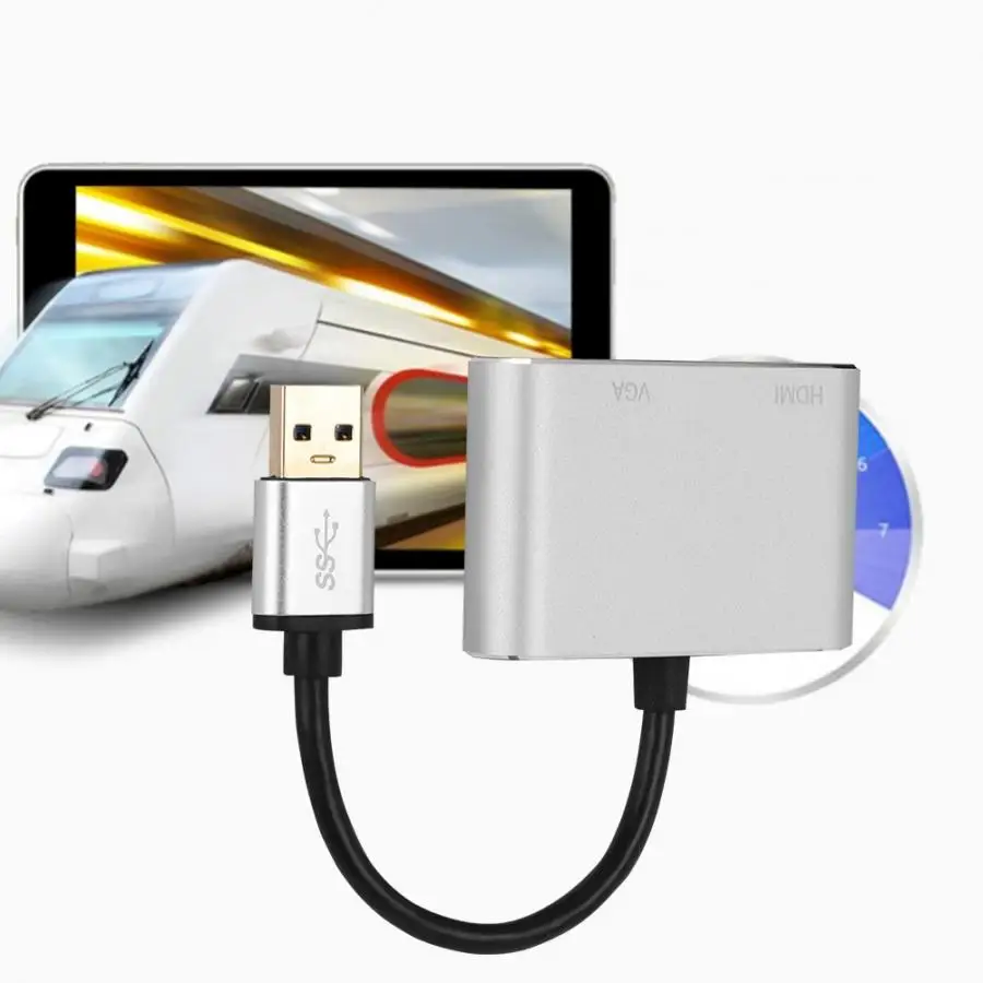USB 3,0 к HDMI/VGA адаптер 1920*1080 конвертер кабель для OS/Windows 7/8/XP VGA конвертер