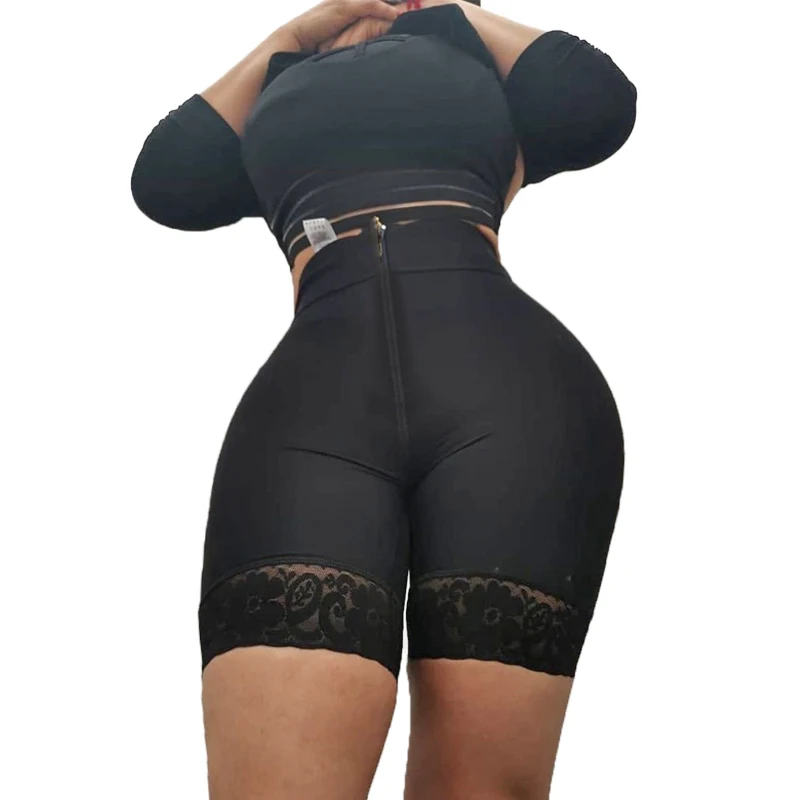 

Double High Compression Garment (powernet) Zipper Butt Lifting Shorts