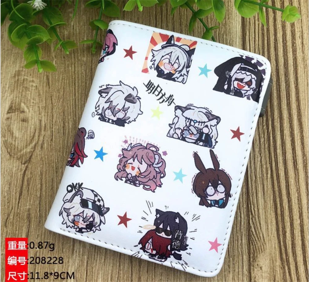 Кошелек Arknights с рисунком из мультфильма короткий кошелек из искусственной кожи подарок для мальчиков и девочек кошелек для кредитных карт кошелек на молнии и застежке - Цвет: A