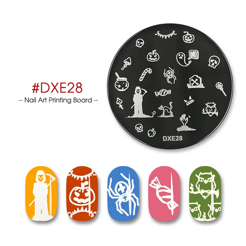 DXE28 Vrenmol трафарет для принта ногтей штамповка шаблон лак для ногтей геометрическая решетка Изображение Шаблон печатная пластина - Цвет: DXE28