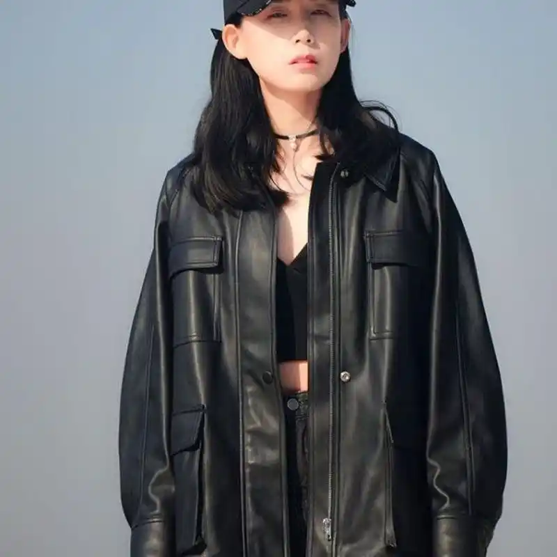 Womens leather overshirt Clearance