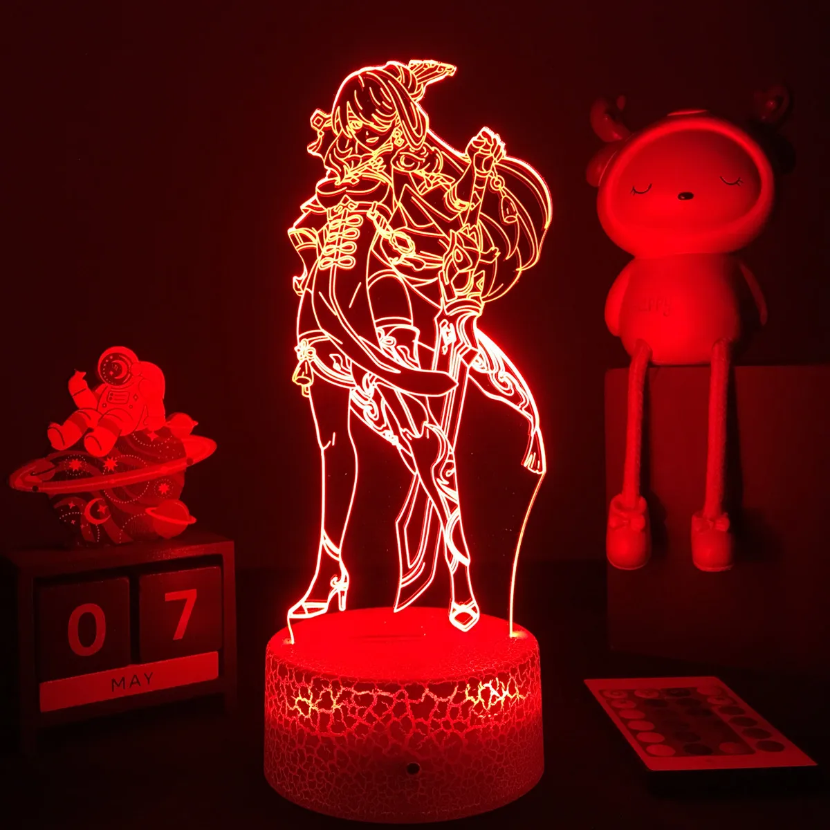 best night light Genshin Impact 3D LED Nightlight Color Changing Usb Battery Powered Usb Lamp Ganyu Mona Game Figure For Room Decor Unique Gift mushroom night light