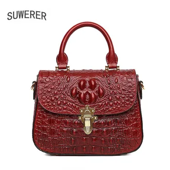 

New Real Cowhide Leather Crocodile Pattern Fashion Luxury Handbags Women Bags Designer Genuine Leather Bag High Quality Tote Bag