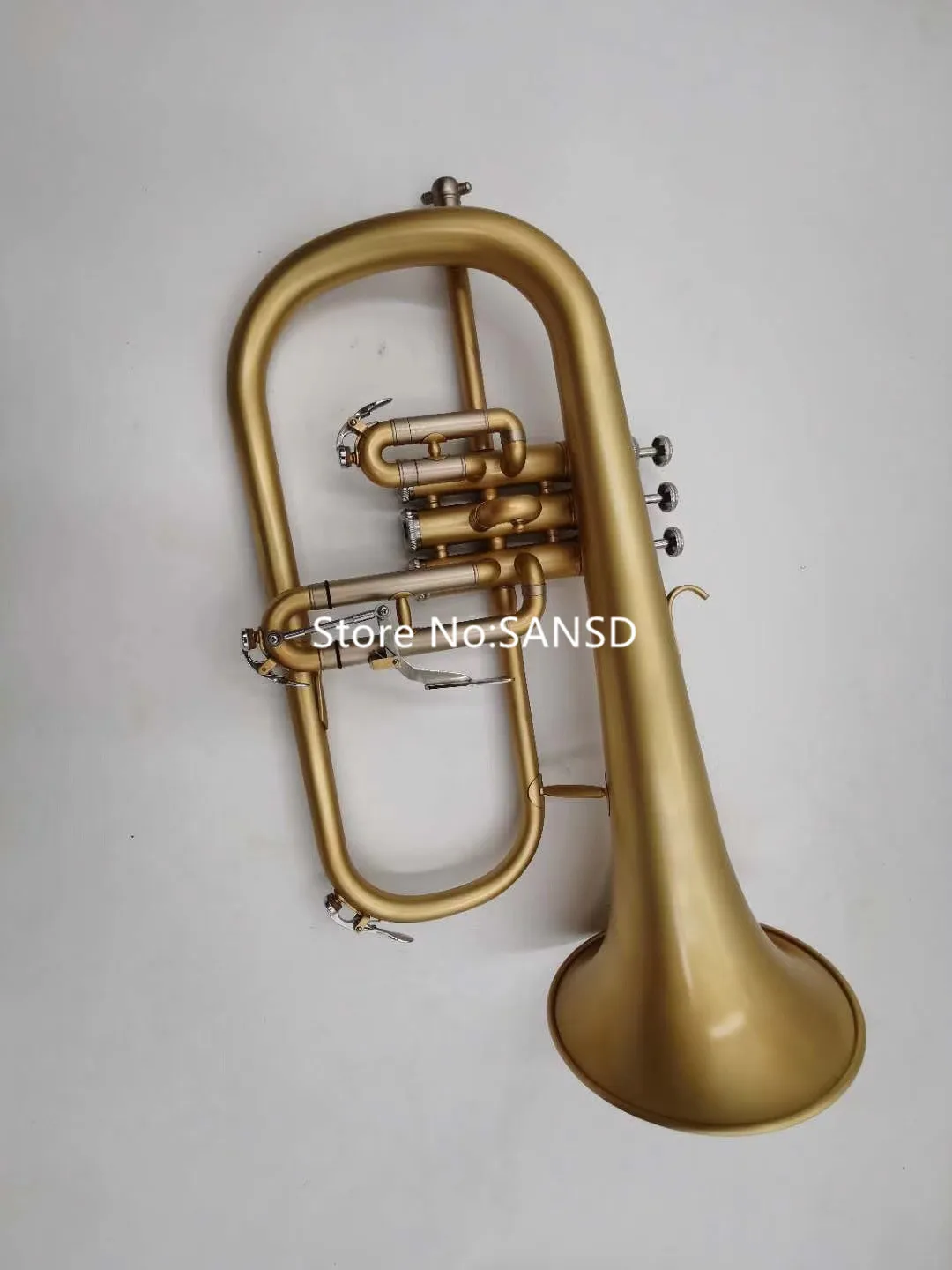 Description Picture 6 of itemReal Product Bb Tune Flugelhorn Brass Plated Professional Musical Instrument With Case Nozzle