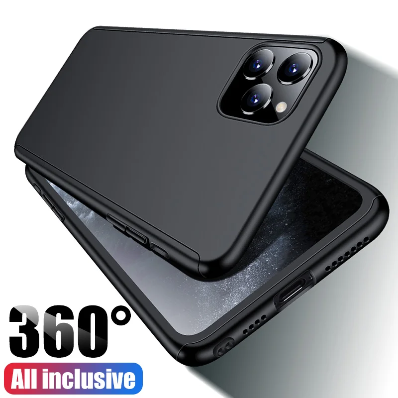 Полностью защитные чехлы на 360 градусов для iPhone 8 7 6 6S Plus 5 5S SE XR X XS противоударный