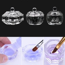 1 шт инструменты для ногтей стеклянная прозрачная Хрустальная чашка с крышкой акриловая чашка для ногтей акриловый порошок жидкий хрусталь, стеклянная посуда инструмент для ногтей