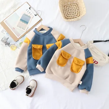

Boys' baby hoodie 2019 new spring and autumn style western style children's autumn wear children's baby long sleeves with fleece