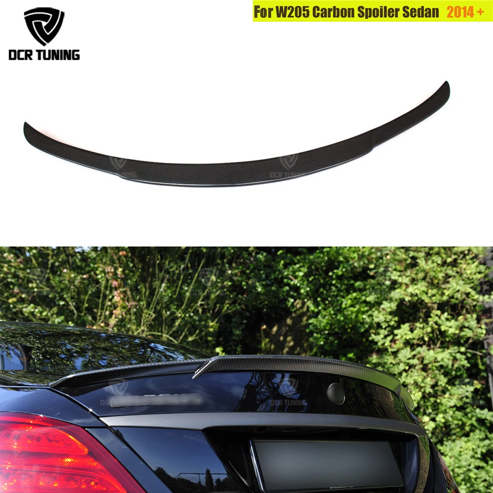 УГЛЕРОДНЫЙ спойлер для Mercedes W205 4-дверный седан C63 C180 C200 C250 C260 задний из углеродного