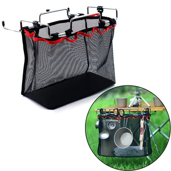

Outdoor Camping Wire Rack Portable Storage Bag Net Pocket Picnic Table Barbecue Kit Kitchen Miscellaneous Net Set