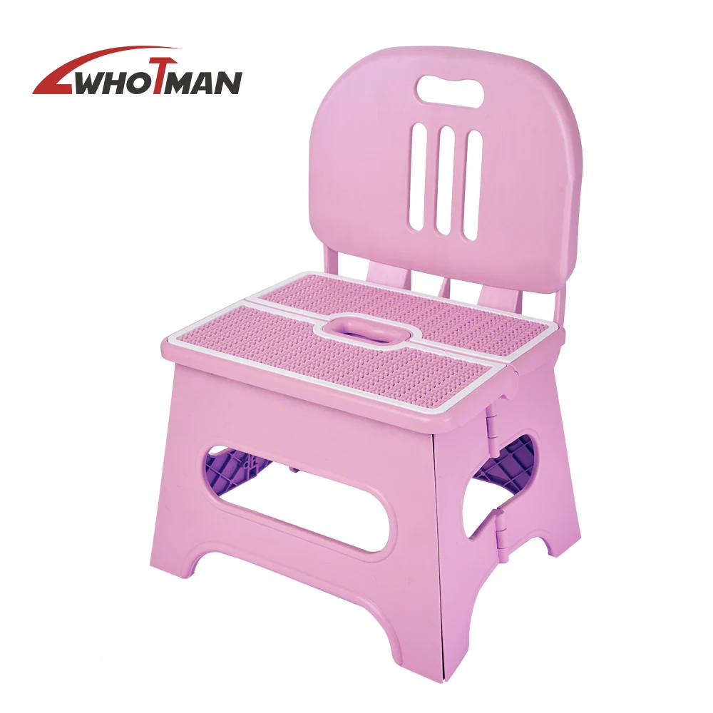 

Baby High Chairs Kids Seat Children Chair Neat Backrest Children Chair Pink Cute Safe Convenient Folding Step Stool