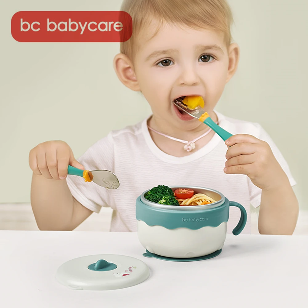 BC Babycare детская чаша силиконовая тарелка на присоске посуда нержавеющая