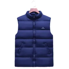 Men down Feather Cotton Vest Autumn And Winter Outer Wear Warm Stand Collar Thick Daddy Clothes Waistcoat