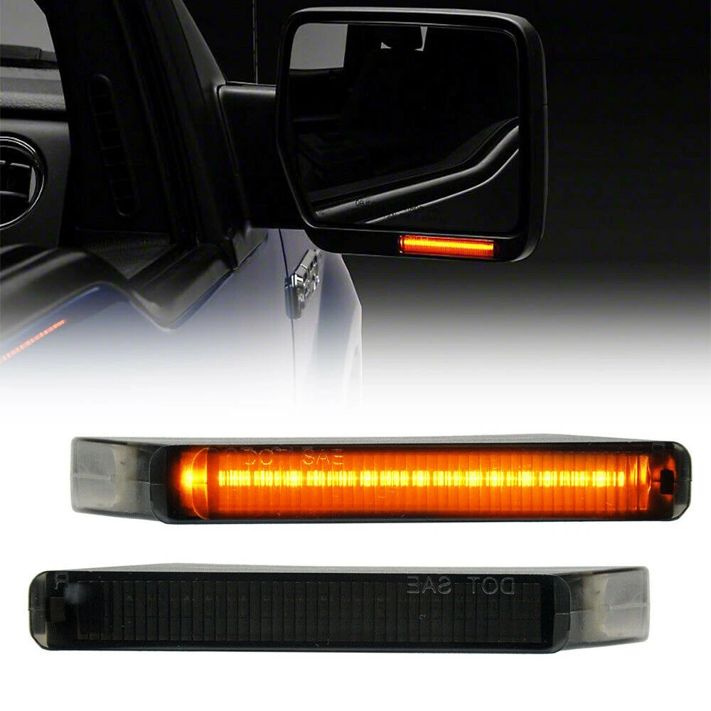 Amber LED Side Mirror Light for 04 14 Ford F 150 10 14 Raptor Smoke