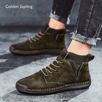 

Golden Sapling Retro Style Men's Boots Soft Rubber Outdoor Shoes Men Mountain Hiking Trekking Sneakers Comfortable Tactical Boot