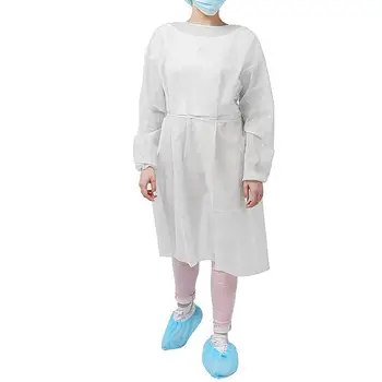 

20pcs Non-woven Security Protection Coveralls Disposable Isolation Gown Disposable Waterproof Oil-Resistant Protective Coveral