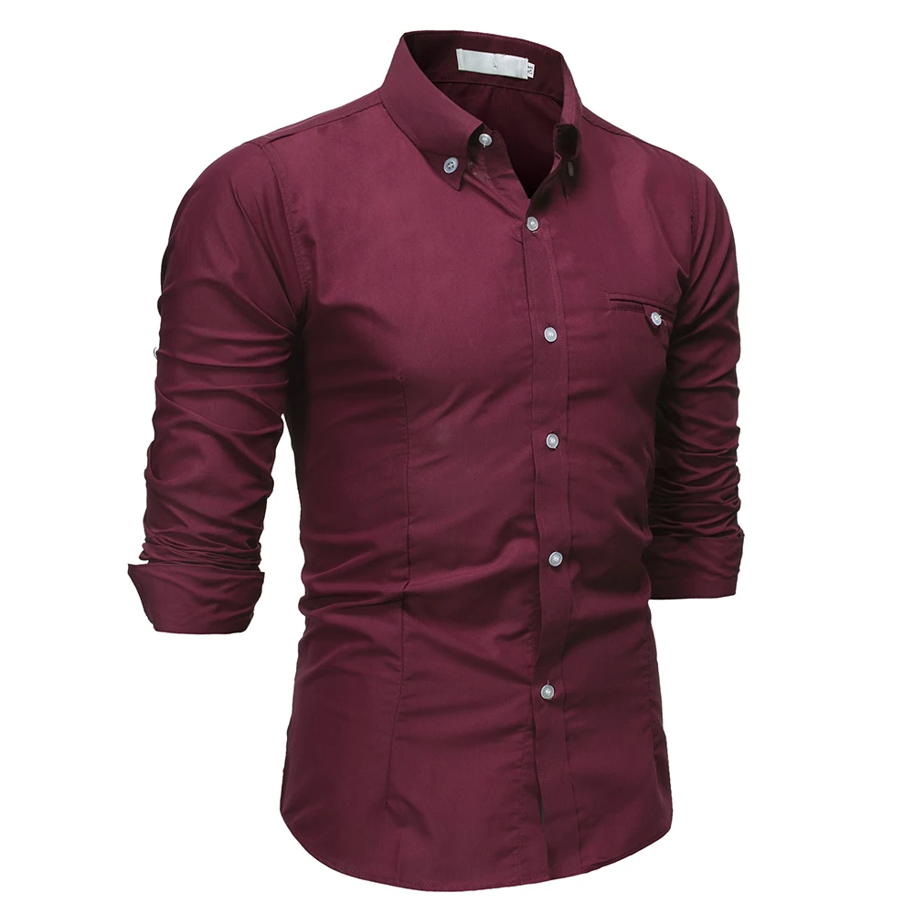 Мужская Повседневная рубашка Slim Fit Мужская Повседневная рубашка на пуговицах большой код рубашка с длинными рукавами официальные сорочки мужская одежда