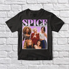 Spice Girls 90S Vintage Unisex negro camiseta hombres camiseta