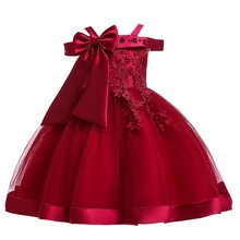 Летние Детские платья с вышивкой; без бретелек; Штаны для девочек с рождественским изображением стили Фантазия платье принцессы для маленьких девочек большой бант вечерние платья