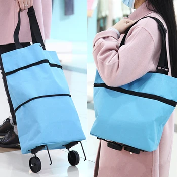

New Pull Cart Shopping Food Organizer Trolley Bag On Wheels Bags Folding Portable Shopping Bags Buy Vegetables Bag Tug Package