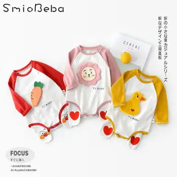 

Kids In Autumn Rompers Unisex Crawl Clothes Korean Version Of Neonatal Three-dimensional Cartoon Doll Boys Girls Jumpsuit Kids