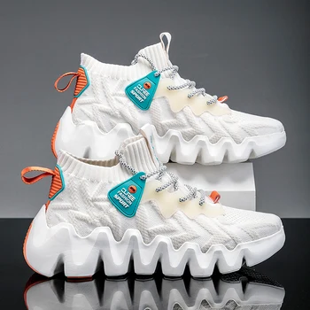 

2020 New Arrive Style Fashion Men Casual Shoesh Hige Quality Male Walking Shoes Comfortable Flat Flying Woven Shoes for Men