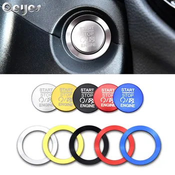 

Ceyes Car Interior Stickers For Jeep Commander Wrangler Grand Cherokee Auto Engine Start Stop Button Ring Covers Car Styling