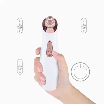 

1pc Electric Blackhead Remover Face Pore Cleaner Vacuum Comedo Suction Dermabrasion Beauty Tool (White)