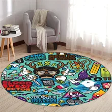 Круглый коврик с наклейками, коврик для пола, рождественские подарки, коврик для детской комнаты, ковер для молитвы, круглый ковер,, зверотоп, медведь