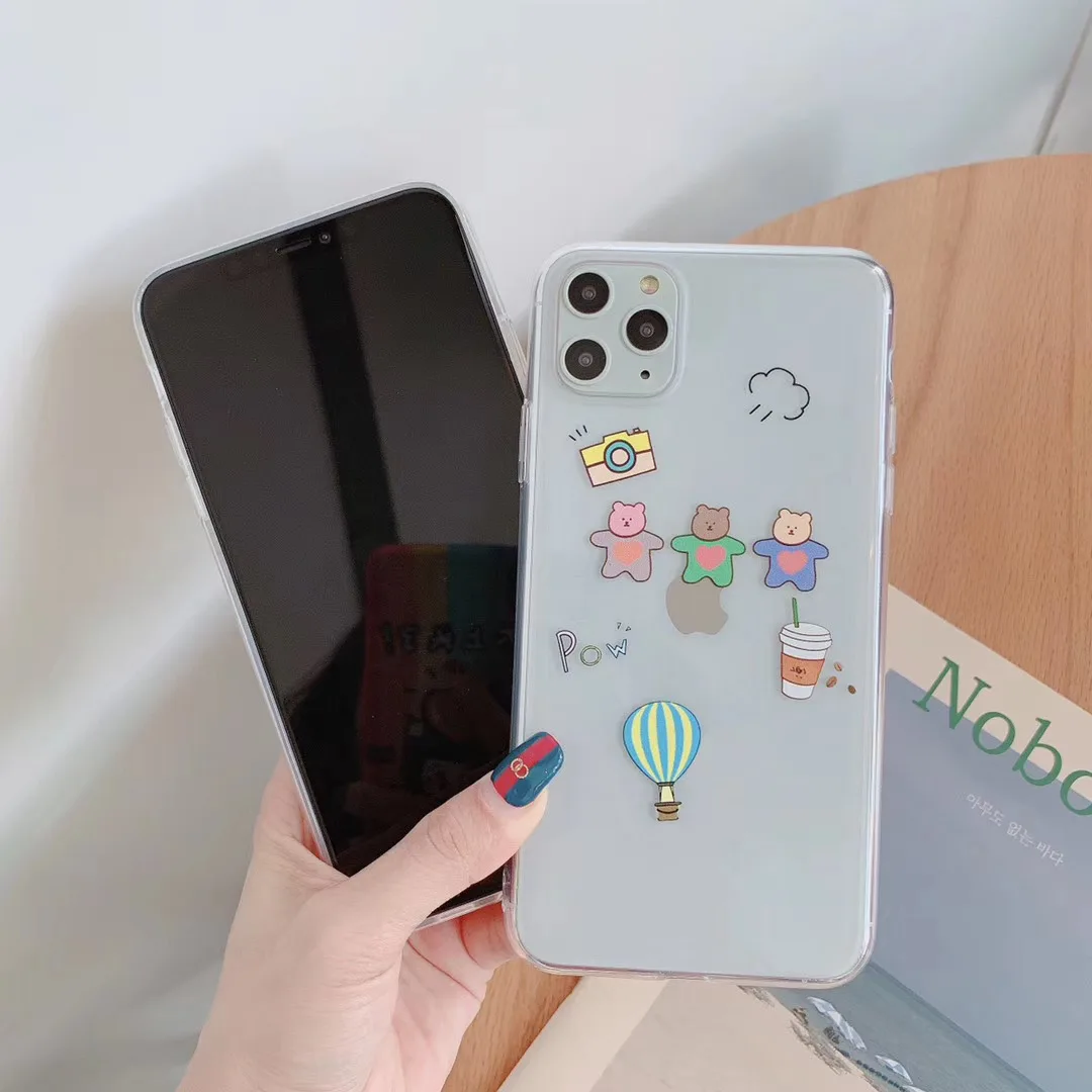INS милый мультфильм, Корея летние воздушные шары медведь чехол для телефона iPhone 11 pro MAX Xs MAX Xr X 6 6s 7 8 plus Забавный Мягкий ТПУ задняя крышка