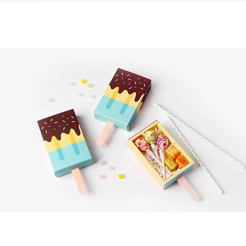 10 шт. DIY Мороженое Конфета коробка лечения детей день рождения Popsicle конфеты коробка свадебные подарки день рождения поставки