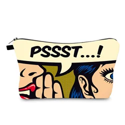 Makeup Pouch Cartoon Print Purse Pencil Bags Art Print Creativity Make Up Organizer Vintage Makeup Travel Bag Cute