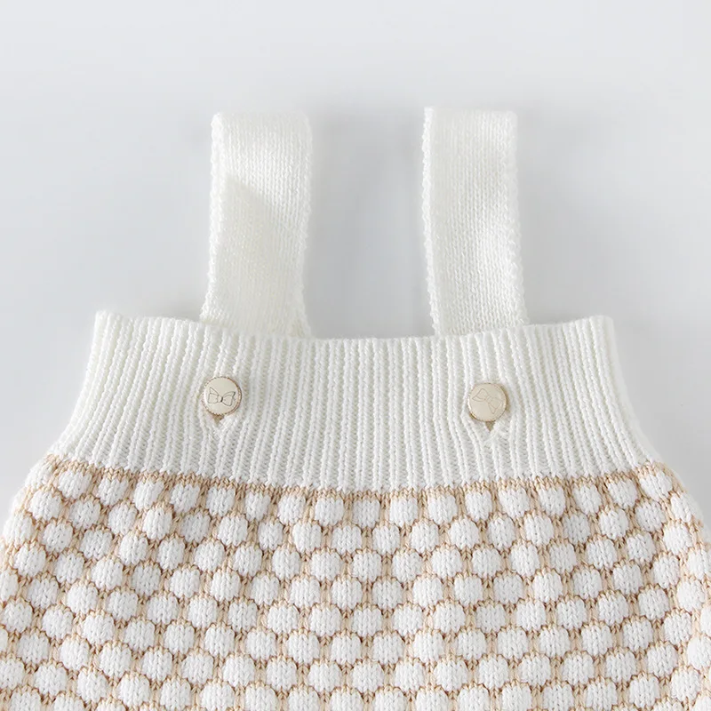 

INS Autumn And Winter Clothing Handmade Knitted One-piece Romper Coat Men And Women Baby Baptism Korean-style Infant Cotton Clot