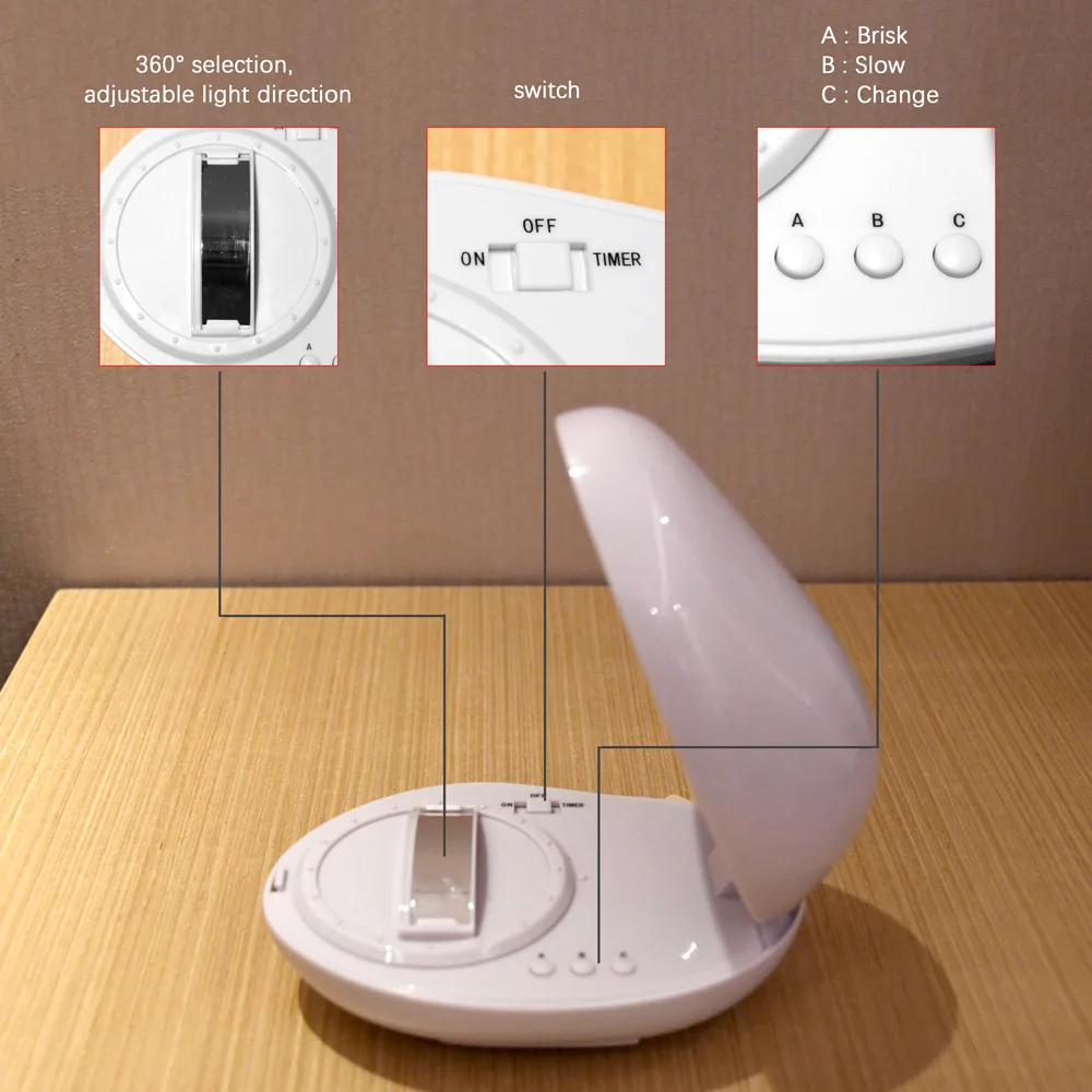 3 режима RGB Светодиодная лампа Красочный светодиодный креативный Ночник