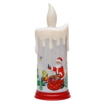 

Teardrop Christmas Pattern Simulation Electronic Candle Decorative Lamp Home Xmas Decoration 9X9X22.5cm TB Sale