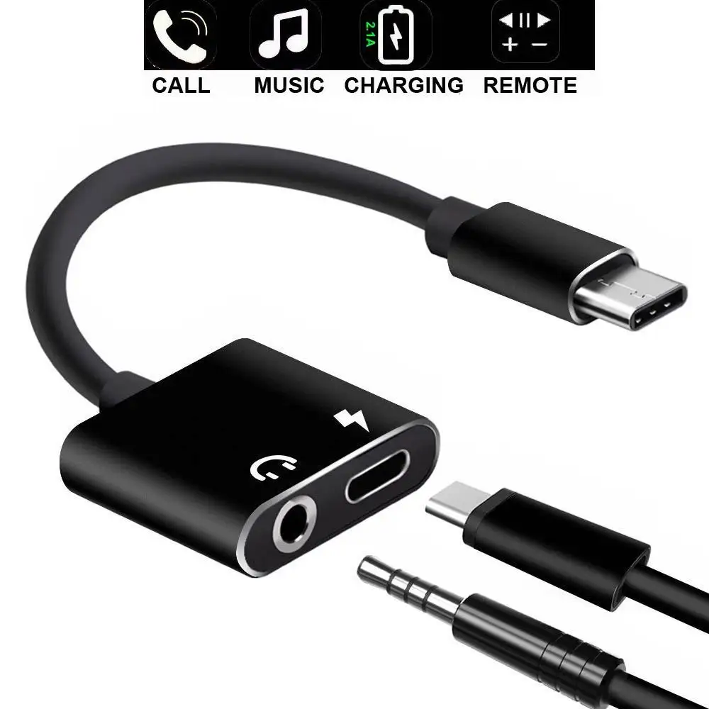 

Type C Adapter Aux Earphone adapter Usb c to 3.5mm Headphone Jack Adapter For Xiaomi Mi 6 Huawei Type-c devices without 3.5 jack