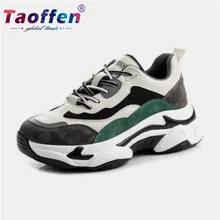 Taoffen/; прогулочная обувь из натуральной кожи на толстой подошве для отдыха; женская зимняя обувь на платформе с теплым мехом; Размеры 35-39